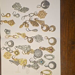 Elegant Silver and Gold Single Earrings- for Jewelry Making& Crafting